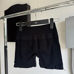 Alphalete Amplify Workout Shorts Women XS Black High Waisted Seamless Activewear